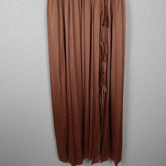 Banana Republic‎ x Olivia Palermo Pleated Maxi Dress SZ 4P Bronze Brown  Boho - Picture 7 of 16